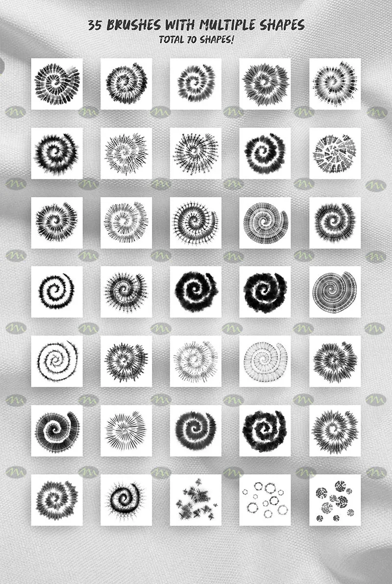 35个扎染图案|Procreate笔刷详情图 9