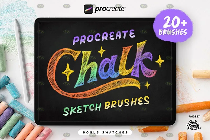 20个粉笔画笔|Procreate笔刷详情图 16