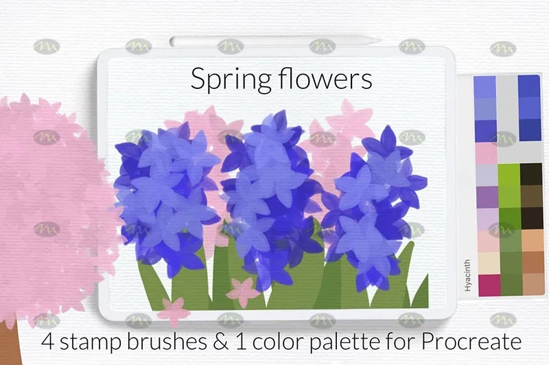 4个花朵图案｜Procreate笔刷详情图 10