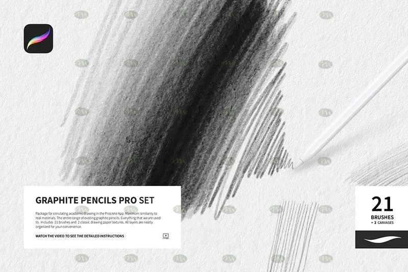 21个速写素描铅笔|Procreate笔刷详情图 12