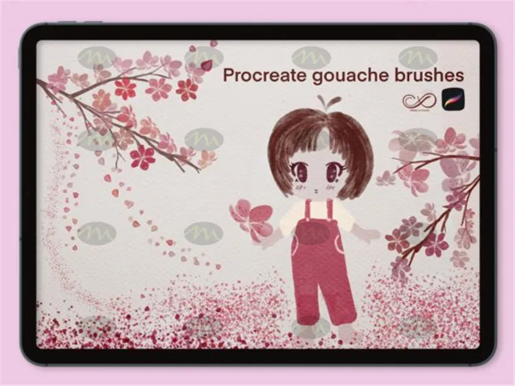 27个春天插画手绘花体图案水彩|Procreate笔刷详情图 10