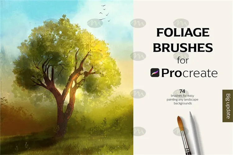 74个植物树木插画场景图案|Procreate笔刷详情图 11
