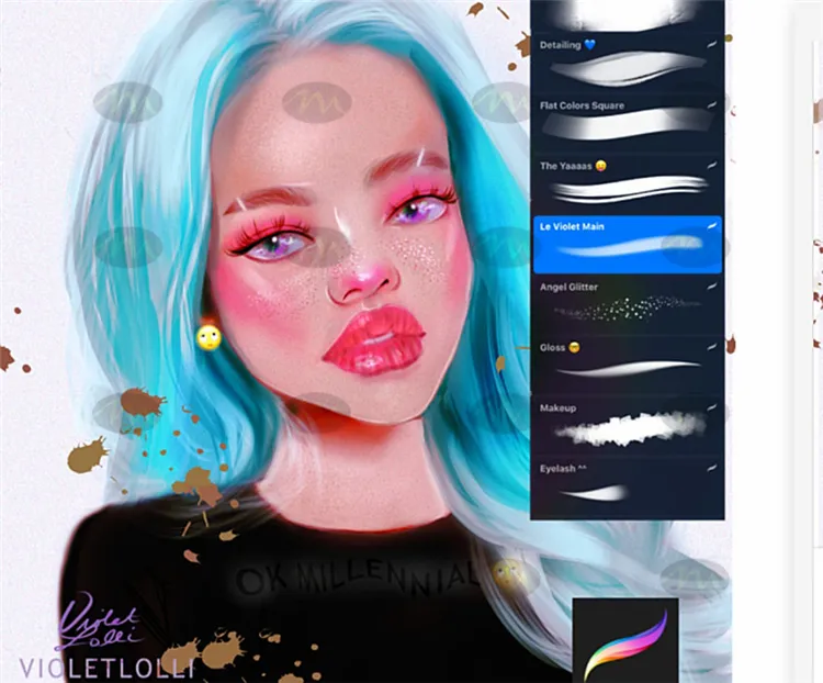 q版人像纹理绘画|Procreate笔刷详情图 6