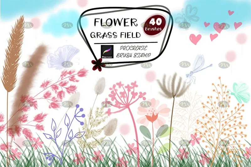 40个花草植物图章|Procreate笔刷详情图 11