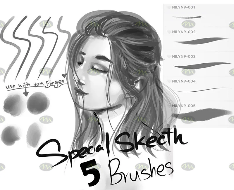5个特殊素描和水墨｜Procreate笔刷详情图 8