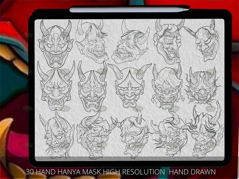 100个传统日式刺青图案|Procreate笔刷详情图 12