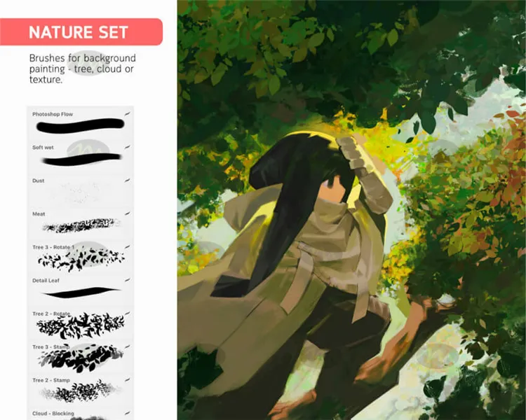 AUKA111泰国插画师日式漫画风格|Procreate笔刷详情图 7