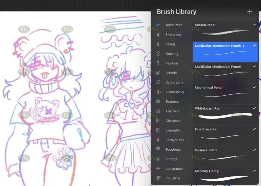 1个多色画笔｜Procreate笔刷详情图 8