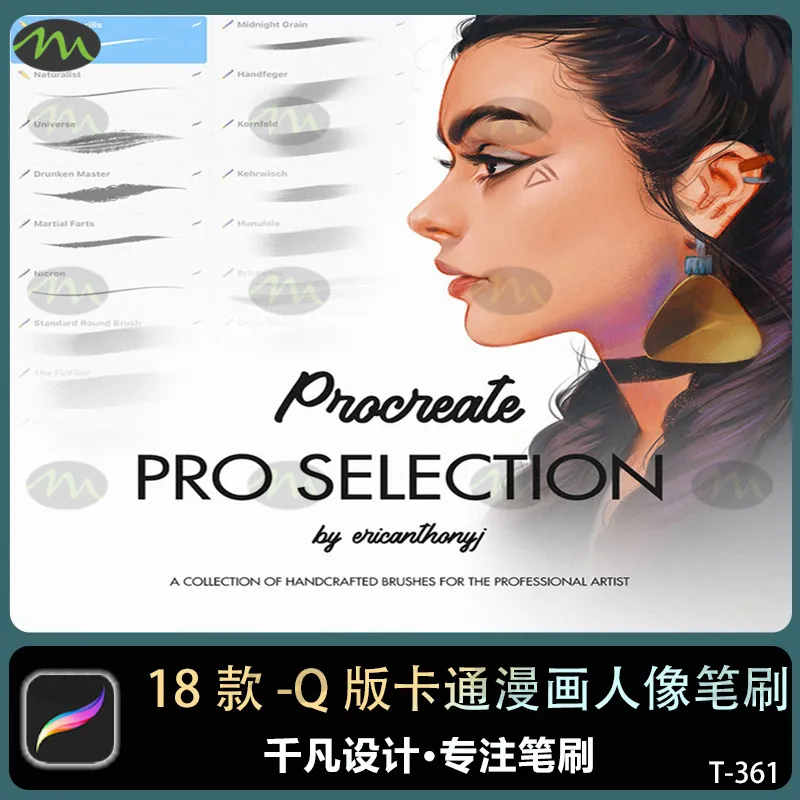 大师专业级Q版卡通漫画人像|Procreate笔刷