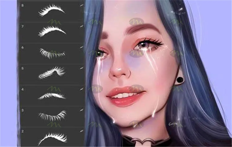 11个插画眼睫毛眉毛图案|Procreate笔刷详情图 7