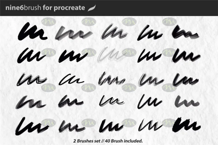 40个书法字母手写笔触连笔|Procreate笔刷详情图 11