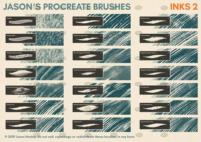 300个混合画笔|Procreate笔刷详情图 8