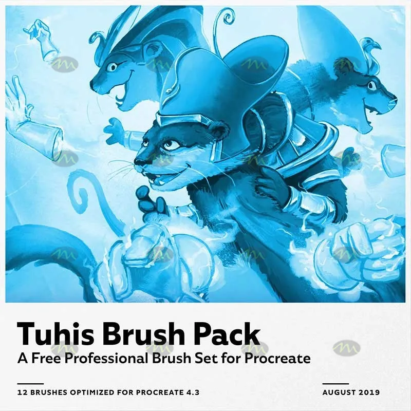 12个水墨油墨|Procreate笔刷详情图 6