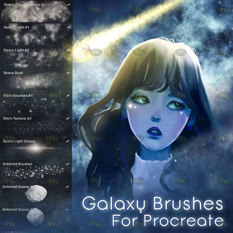 7个银河星空光效|Procreate笔刷详情图 8