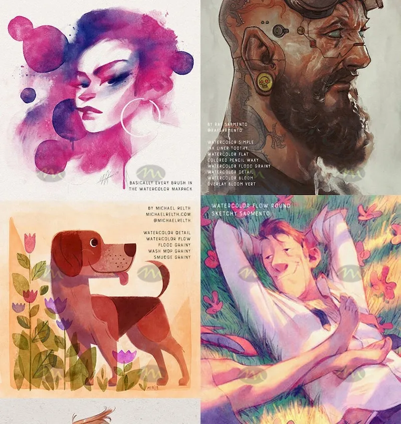 75个水彩插画|Procreate笔刷详情图 8