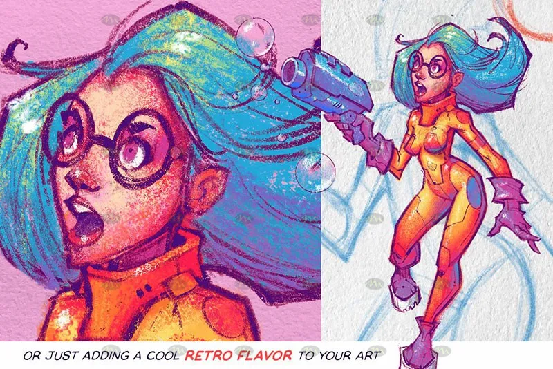 15个蜡笔油画棒|Procreate笔刷详情图 9