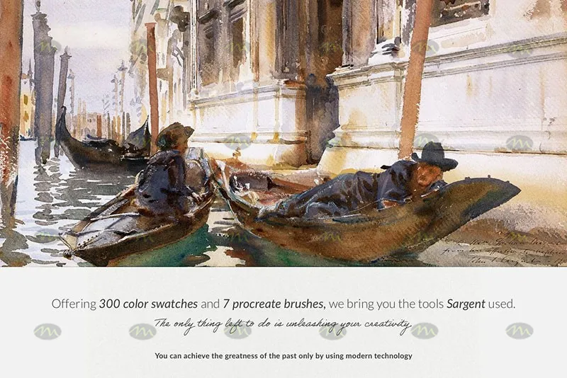 7个萨金特水彩油画｜Procreate笔刷详情图 7