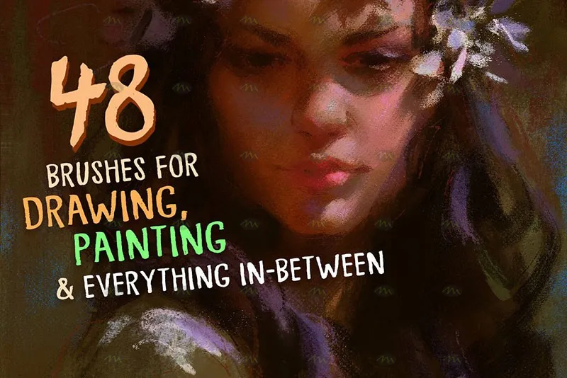 48个专业手绘色粉画|Procreate笔刷详情图 7