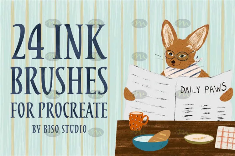 24个墨水蜡笔儿童画插画|Procreate笔刷详情图 10