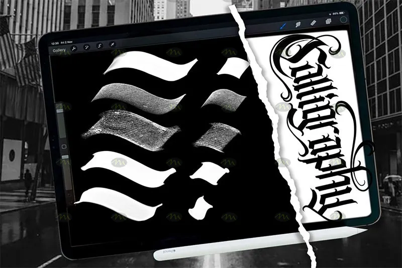 11个哥特式艺术字|Procreate笔刷详情图 7