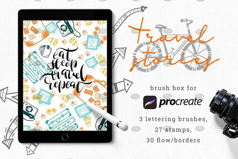 523个手帐图案和字体｜Procreate笔刷详情图 15