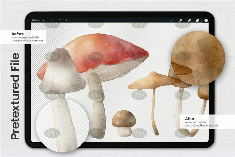 8个经典水彩纹理材质|Procreate笔刷详情图 6