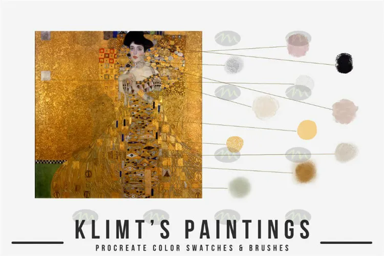 Gutav Klimt’克里姆特大师油画|Procreate笔刷详情图 6
