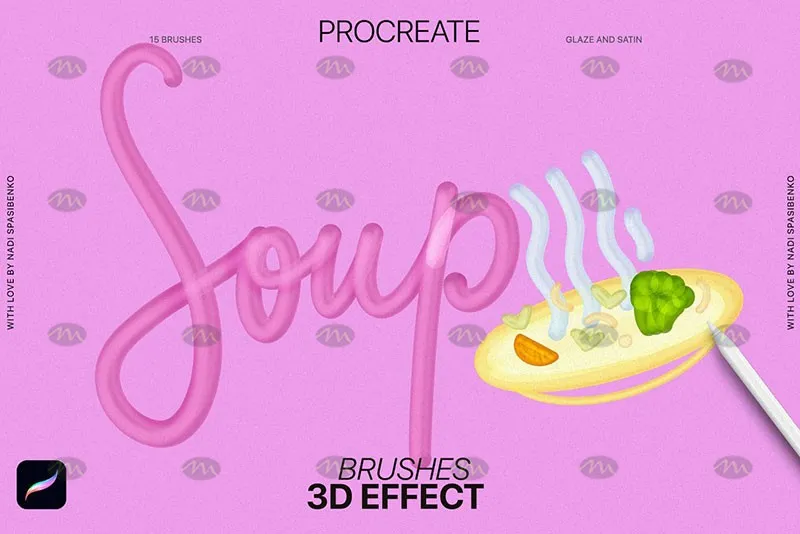 15个3D效果｜Procreate笔刷详情图 9
