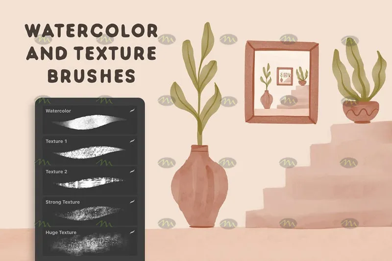 20个扁平插画|Procreate笔刷详情图 7