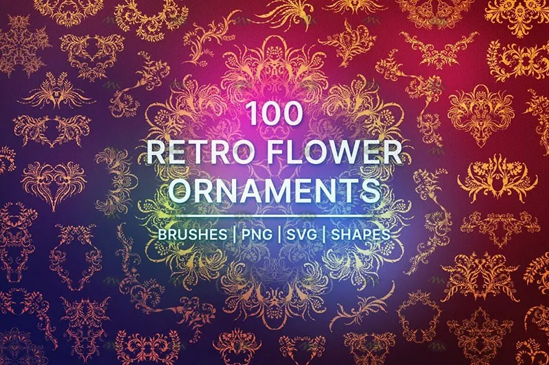 100个欧式复古花纹|Procreate笔刷详情图 17