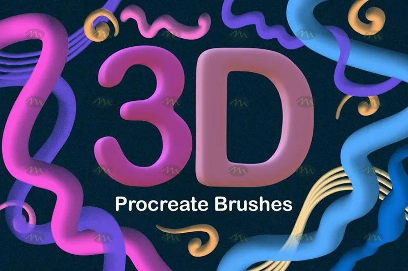 25个3D立体字效果｜Procreate笔刷详情图 12