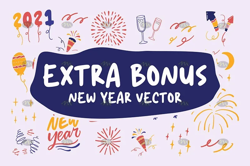 20个新年主题手帐|Procreate笔刷详情图 9