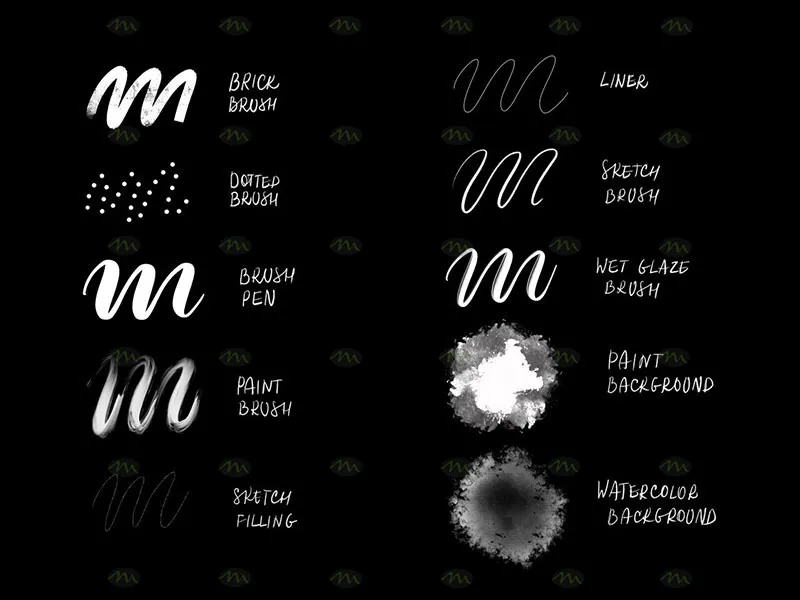 10个手写字体|Procreate笔刷详情图 9