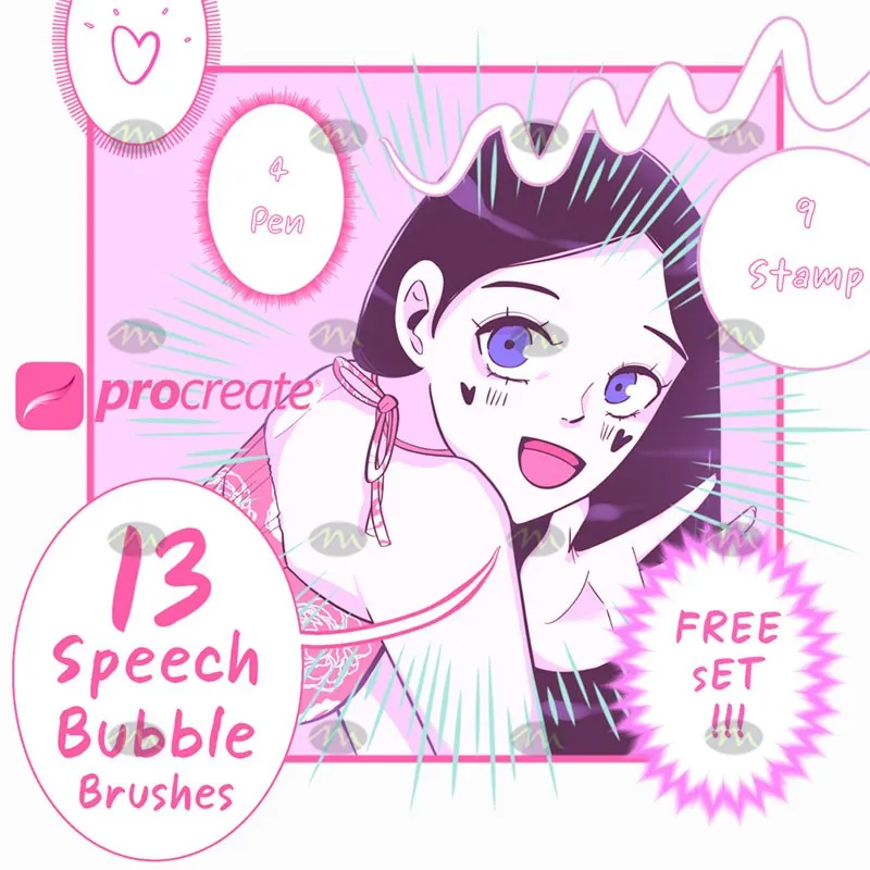 13个漫画对话框|Procreate笔刷详情图 8