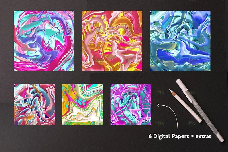 8个流体画艺术|Procreate笔刷详情图 9