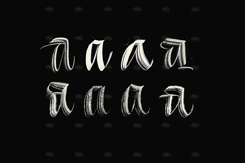 14个书法|Procreate笔刷详情图 9