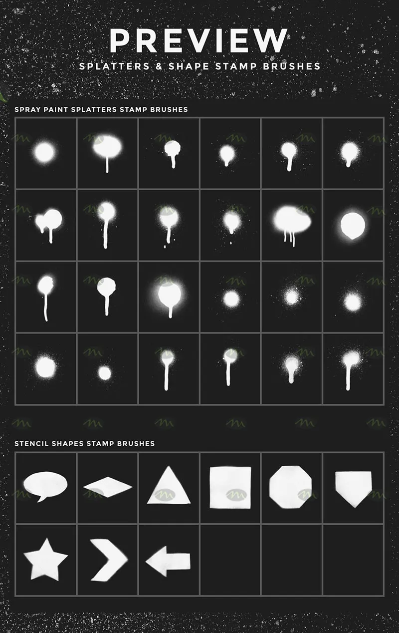 41个喷漆艺术套装|Procreate笔刷详情图 12