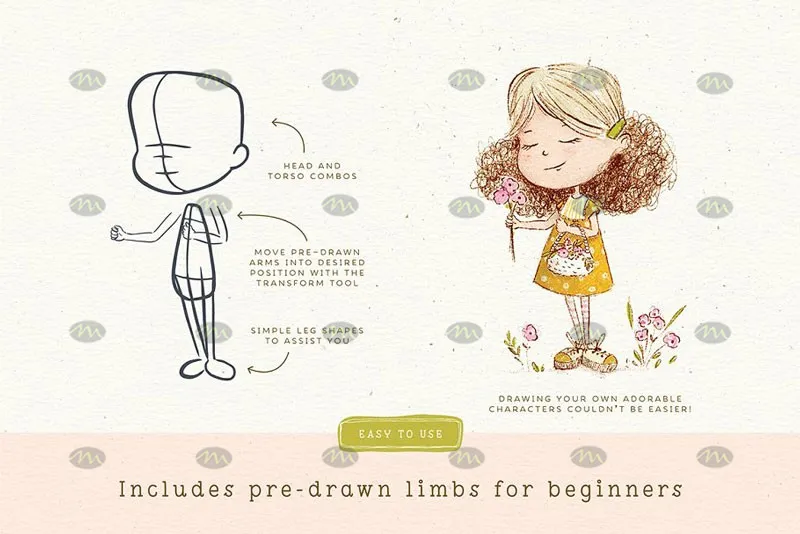 149个动漫人物辅助线|Procreate笔刷详情图 9