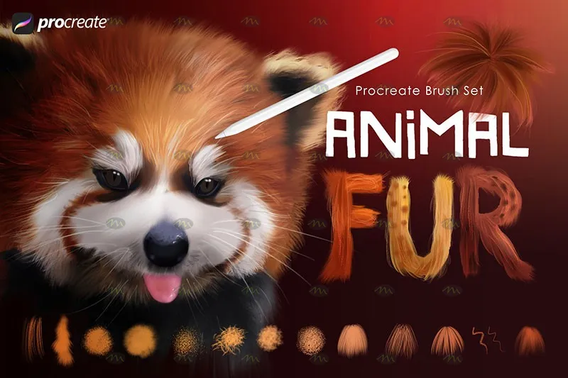 32个逼真动物绒毛|Procreate笔刷详情图 10