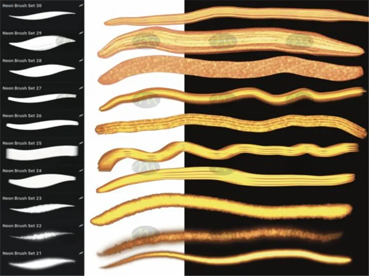 70款霓虹灯火焰燃烧烈火图形|Procreate笔刷详情图 8