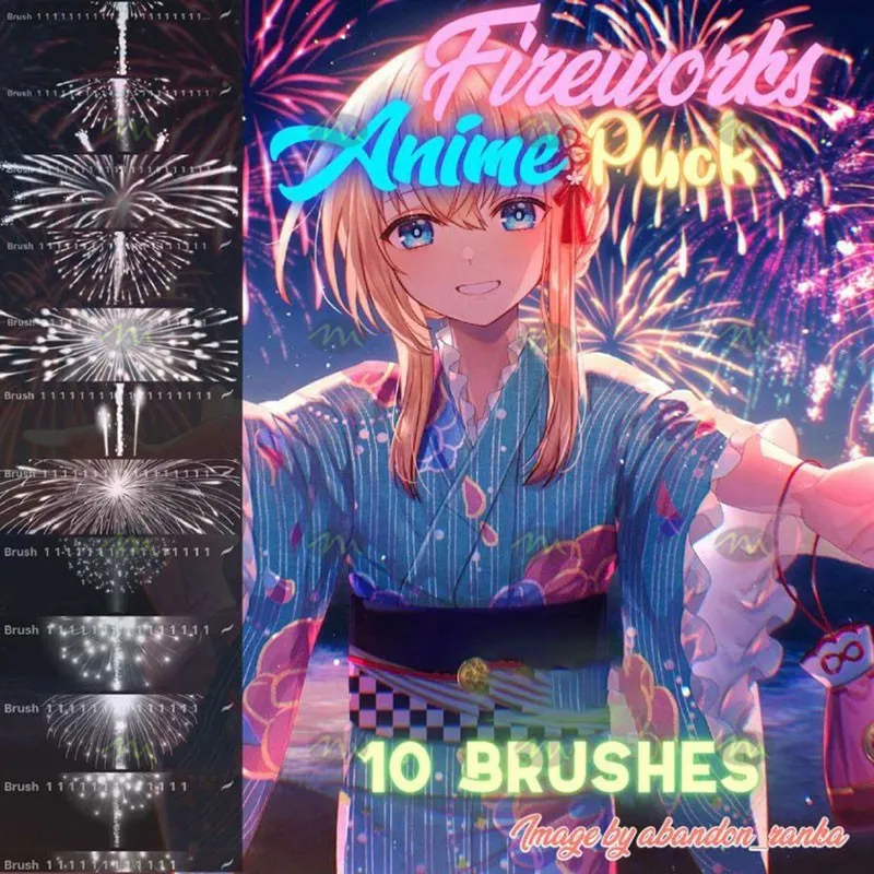 10个动漫烟花｜Procreate笔刷详情图 8