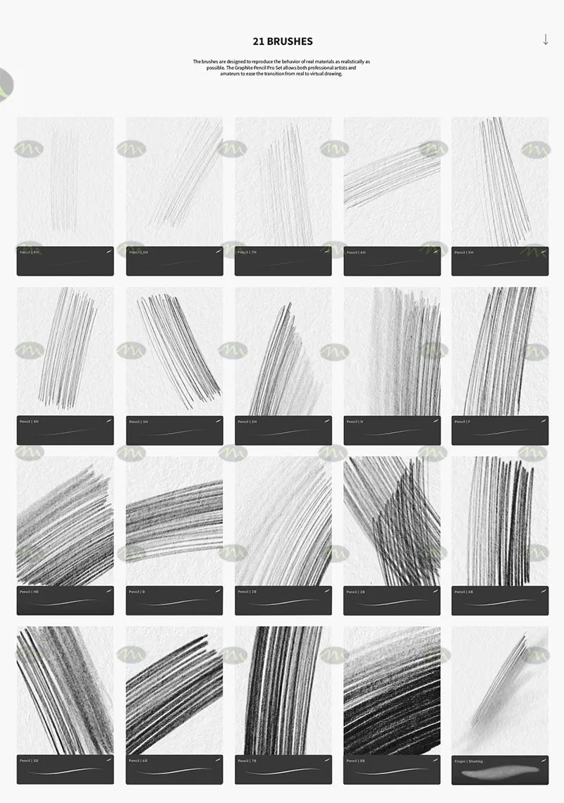 21个速写素描铅笔|Procreate笔刷详情图 8