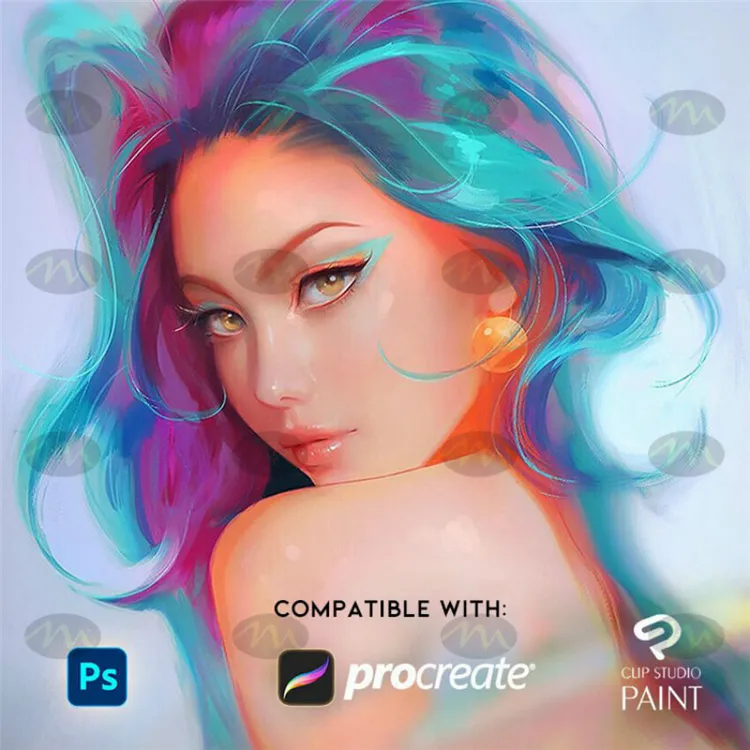 手绘水彩经典插画包与|Procreate笔刷详情图 10