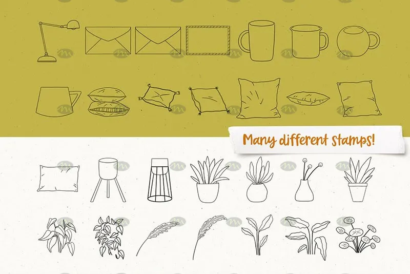 156个家具线描图|Procreate笔刷详情图 12