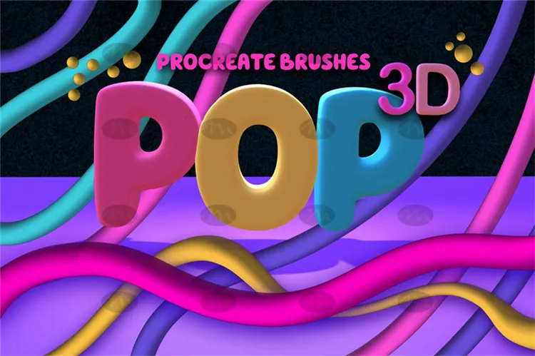 26个3d建模涂鸦立体o手绘|Procreate笔刷详情图 8