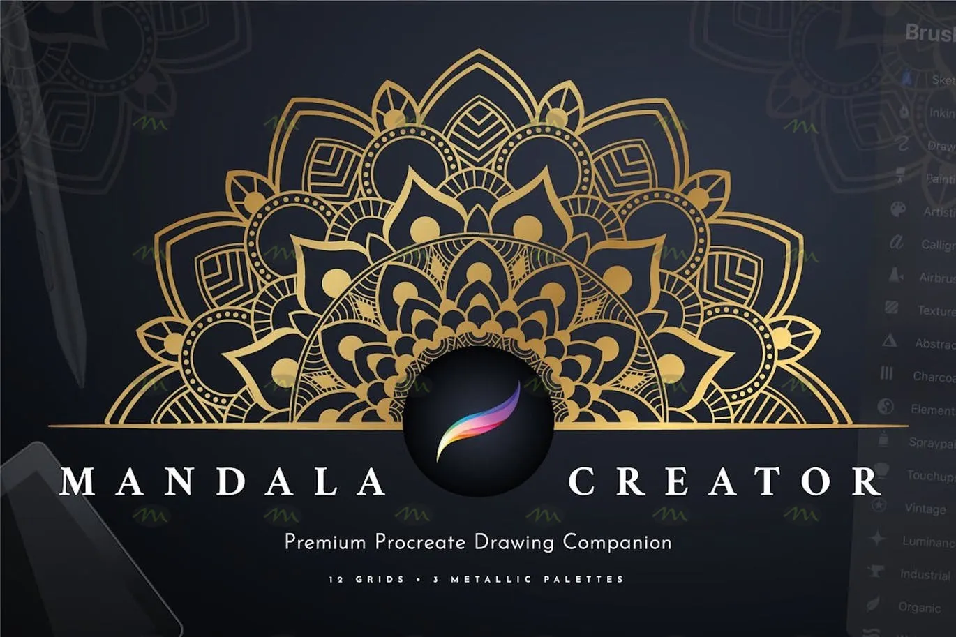12个曼陀罗花纹图案｜Procreate笔刷详情图 16