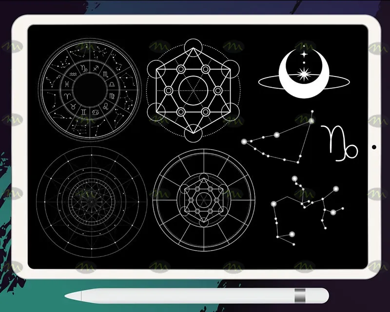 50个星座占卜几何图形|Procreate笔刷详情图 9