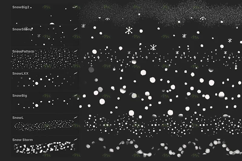 16个雪花|Procreate笔刷详情图 6