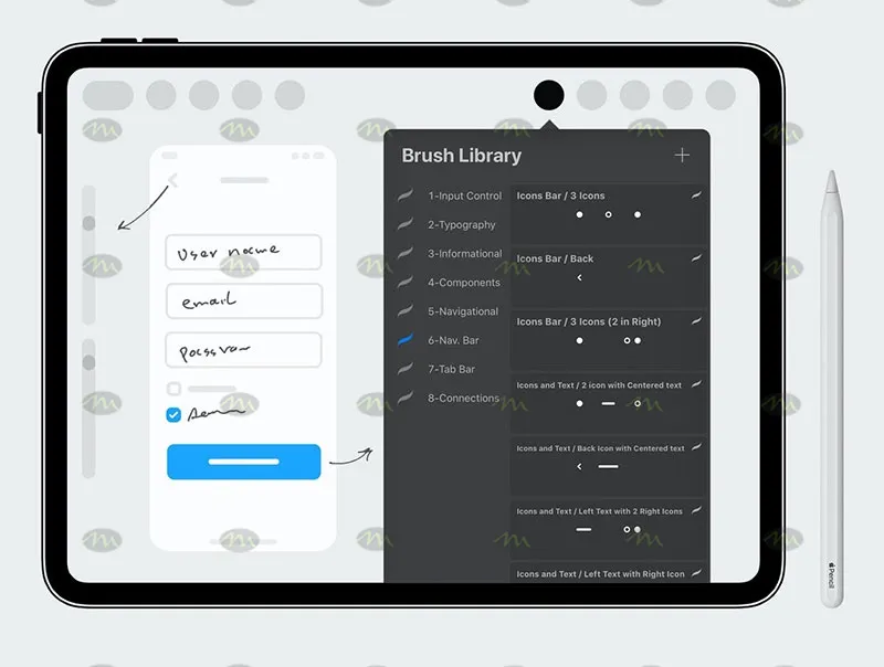 169个APP原型线框图|Procreate笔刷详情图 12