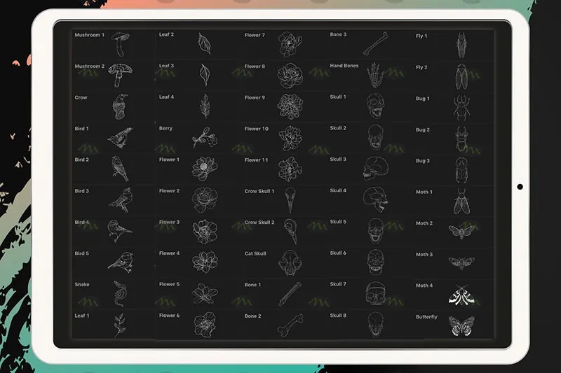 50个刺青纹身图案|Procreate笔刷详情图 6